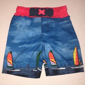 Cat & Jack Sailboat Swim Trunks Size XS 4-5
